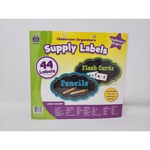 Teacher Created‎ Resources, Chalkboard Brights Supply Labels. 5" x 3"  44 Pieces